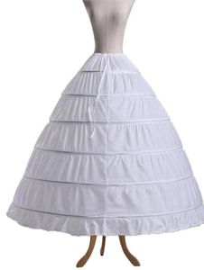 6 Hoops Petticoat Jupon Tarlatan Crinoline underskirt glider gör klänning puffy kvitten brud debutant bollklänning tillbehör2705019