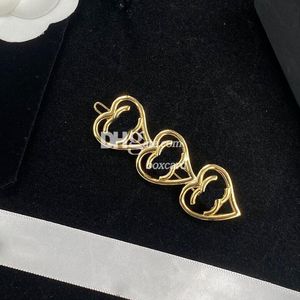 Sweet Heart Shaped Hair Clips Hairpins Barrettes Trendy Letter Plated Hairclips Hair Pins With Gift Box