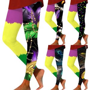 Kvinnors leggings för kvinnor träna ut påsk z utskrift färgblock byxor mjuk stretchig 3xl