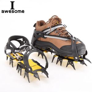 18 Teeth Steel Ice Gripper Spike for Shoes Anti Slip Hiking Climbing Snow Spikes Crampons Cleats Claws Grips Outdoor Boots Cover 240125