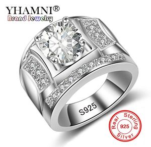 Yhamni Fashion Original 100 925 Srebrne obietnicy Pierścionki zaręczynowe dla par mężczyzn Kobiety Wedding Pierścień Luksus 1CT CZ JEED CYRIM Cyrcon K5584603