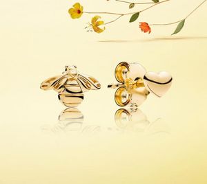 Wholesale-stud earrings 925 sterling silver plated 18K gold yellow bee temperament personality for jewelry high quality earring8108511