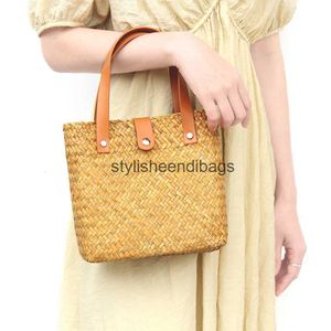 Totes Mini-Gras-Tragetasche, handgefertigte Strohtaschen für Damen, Handtaschen, Korbgeflecht-Rattan-Tasche, Reise-Strandtasche, Sommerkorb, Einkaufstaschen, ChicH24218