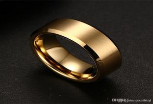 Creative Simple Smooth Pure Tungsten Titanium steel Ring stainless steel For Men Women Gifts KKA19341195850