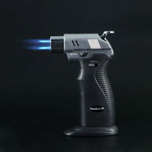 Metal Dual Flame Spray Justerbar Flame Butane Gas Jet Cigarett Svetsfackla Tändare med presentförpackning Lighters Kök verktygstillbehör ZZ