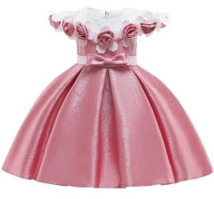 Bebê menina 3d flor de seda vestido princesa para festa casamento elegante crianças vestidos para a criança menina crianças roupas moda j1905205716896