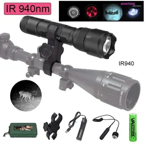 Latarki Turaki 850 nm/940 nm IR Tactical LED latarka LED Illuminator Pochodnia Nocna wizja Wypełnienie Langerna karabin lanterna