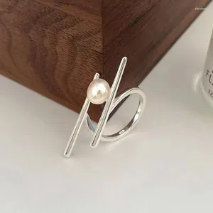 Cluster Rings 925 Sterling Silver Unique Pearl Ring For Women Jewelry Finger Open Vintage Handmade Allergy Party Birthday Gift