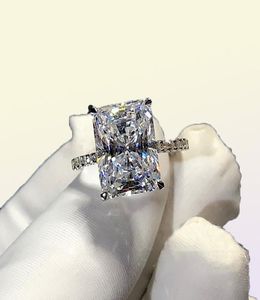 925 Gümüş Yüzük Kesme 5Ct Elmas Moissanite Meydan