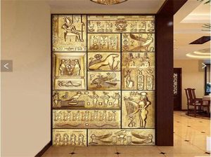 抽象的な性格のキャラクター絵画大壁画テレビ設定壁紙ポーチコリドー古代エジプトの不織布壁紙235212830047