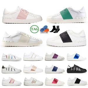 Authentic brand low casual shoes open for change loafers green yellow top leather calfskin graffiti black white pink red silver men womens platform skate sneakers