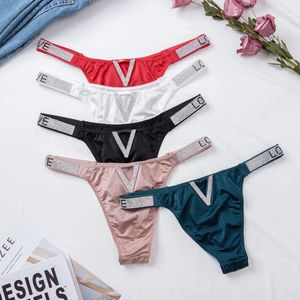 Kadın Panties Düşük bel içi boş buz ipek yarım kılıf iç çamaşırı kişiselleştirilmiş rhinestone pembe tozluklar v pantolon kadın brifingler seksi tanga