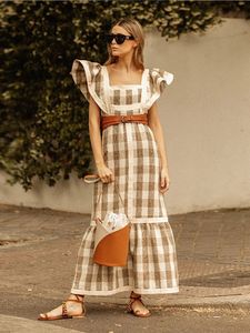 Women Plain Patchwork Maxi Sukienka 2024 Spring Women Plisted z długim rękawem Wydrukowane eleganckie ubrania uliczne damskie 240219