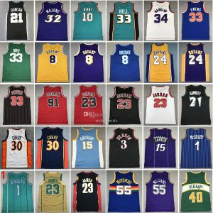 Stitched Mitchell Ness Retro Basketball Jerseys Michael Allen Iverson Scottie Pippen Dennis Rodman Bryant Tracy McGrady Garnett Malone Larry Bird Barkley Jersey