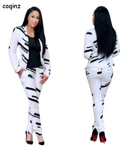 Plus Size Donna Due pezzi Club Outfit Sexy Set 2 pezzi Tuta da donna Top e pantaloni Set coordinati Abbigliamento donna 1260 T2007063423183