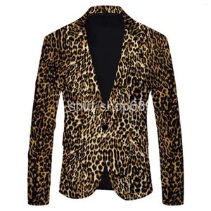 Mens Suits Striped Suit Blazer Polka Dot Leopard Print British Coat Lapel One Button Jacket Business Office Work Fitness