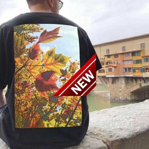 Strach Maple Leaf Print Duże okrągłe szyję Męskie małże i damskie koszulka pullover