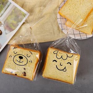 Confezione regalo 50 pezzi Buste trasparenti per pane tostato Confezione per torte Sacchetti autoadesivi stampati per snack