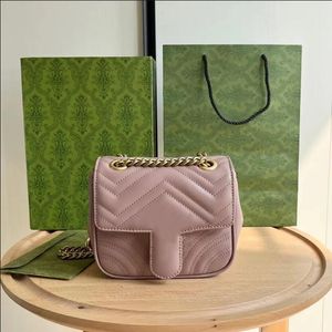 Luxus-Crossbody-Mini-Kettentasche, gesteppte Zehentasche, Damen-Designer-Handtaschen, Umhängetasche, Damen-Clutch-Geldbörse, echtes Leder, klassischer Buchstabe