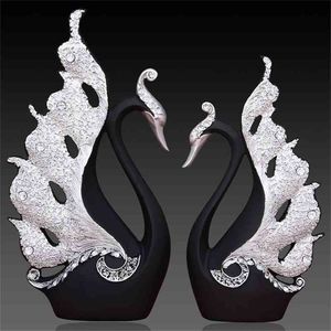 Akcesoria do dekoracji domowej Kilka posągów Swan Statue Decor Decor Rzeźba Modern Art Ozdoby ślubne dla znajomych miłośnicy 2102491