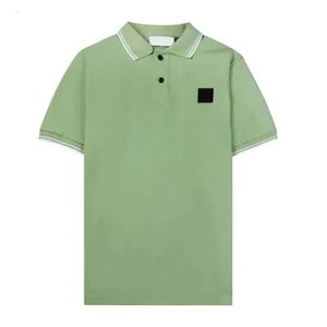 Summer Leisure Time Bekväma män S Polos Simple Brodery Logo Solid Polo Shirt Fashion Märke Par Kort ärm SS