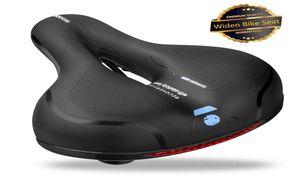 Seggiolino per bici Big Comfort Confortevole sella per bicicletta Memory Foam imbottito Assorbimento in pelle PU Ampio cuscino per sella per bicicletta8942957