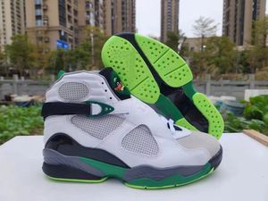 With Box 8 Oregon Ducks Basketball Shoes Men White Green Grey White 8s Sneaker
