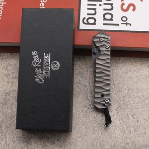 Nowy High End CR Small Folding Knife Damascus Blade CNC TC4 TITANIUM STRONNE Outdoor EDC Pocket Folder Noże