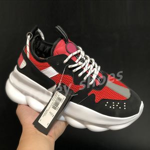 2024 Designer Italy Casual Running Shoes Top Quality Chain Reaction Wild Jewels Chain Link Trainer Casual Shoes Sneakers EUR 36-45 H19