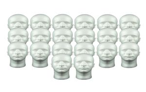 20x Male Styrofoam Mannequin Head Display Model Manikin Head for Wig Glasses2707322