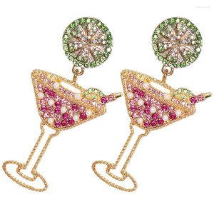 Dangle Earrings Fruit Glass Jewlery Accessories For Women Bohemia Ornament Alloy Cold Drink Pendant Ladies Drop Summer