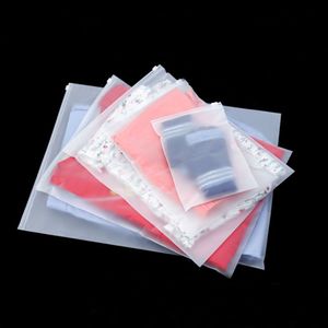 Matte Clear Closet Organizer Storage Bag Tranparent Zipper Plastic Bag Toiletries Socks Underwear Waterproof Poly Bag For Travel251d