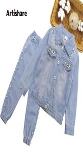 Crianças meninas roupas conjunto pérola decoração jaqueta jeans 2 pçs menina conjunto roupas estilo casual crianças roupas para meninas 6 8 10 12 x0928059757