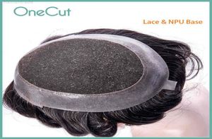 Spets Pu Base Men Toupee Breattable Hu Hårersättningssystem Bekvämt naturliga hårfäste peruker Men039S Capillary PROTHIS3523598