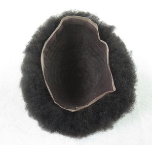 Afro Curly Toupee Full All Lace Human Hair Men Toupee Replacement System 8x10 Natural Black Curly Men Wig9960110