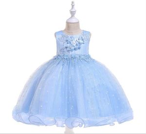 Nuovo vestito da ragazza fiore in rilievo applique in pizzo abiti da principessa per bambini elegante festa di nozze prima comunione abito6197022