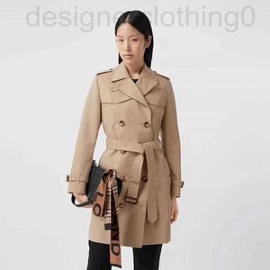 Designer feminino trench coats b 24ss nova versão islington algodão gabardine casaco senhoras casaco curto, lapela jaqueta de corte fino crms