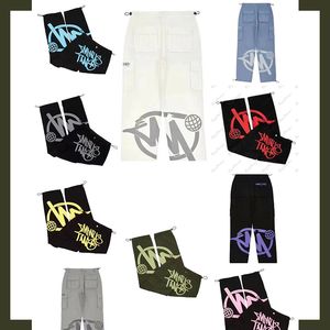 pants men women letter print sweatpants casual trousers wide leg trousers large print fashion S-XL