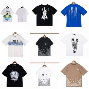 Magliette estive Designer T-shirt da uomo Ink Splash Flow Paint Designer Coppie Amirs Camicie Luxury manica corta Hip Hop Streetwear Amirs Tees 5a