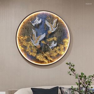 Wandleuchte Chinesische Runde Led Indoor Hause Wohnzimmer Hintergrund Schlafzimmer Nachttisch Retro Tee Zen Beleuchtung Dekor