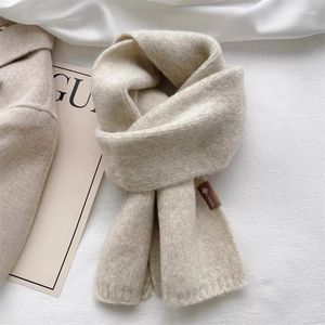 Scarves 2024 Ladies Cashmere Scarf Women Winter Luxury Solid Color Shawl And Wraps Female Warm Thick Wool Neckerchief Blanket Pashmina