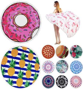 Microfiber Round Beach Towel With Tassel 150150cm Summer Printed Bath Towels Swimming Plage Sunbath Yoga Mats 39 Styles 5pcs OOA48105858