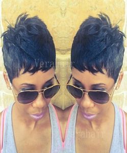 Parrucche di capelli corti naturali Pixie Cut per donne nere Parrucche di capelli corti umani Afro-americani Glueless Capelli brasiliani Bob Short hairsty9388402