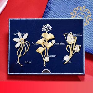 Colar brincos conjunto acrílico broche temperamento de alta classe sentimento minoria tulipa high-end terno pino acessórios