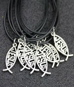 Mycket smycken hela 50st cool Jesus fiskhängen legering charms halsband ichthys jesus fiskhänge halsband hj161811551