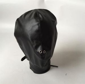 Soft Leather Bondage Hood Headgear Face Mask Eyepatch With Nostril Dog Slave Adult BDSM Bed Games Sex Product Flirting Toy8266362