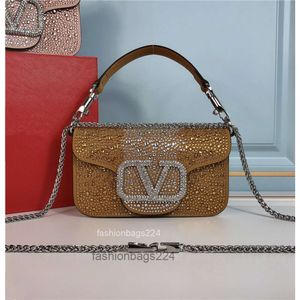 Dame Mini Diamant Vpurse Neue Velentino Luxus Quadratische Magnetische Glänzende Kleine Kristall Brief Handtasche Designer Schnalle Licht Tasche Einzelne Schulter Messenger Tragbare