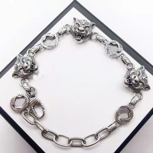 2021 Link mody łańcuchowy dominujący tygrys Bransoletka stary styl vintage zabytkowe srebrne srebrne wysokiej jakości pudełko pasa247b