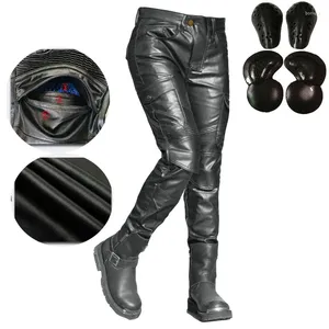 Motorcycle Apparel Pants Pantalon Moto Jeans Woman Boyfriends Leisure Sexy Hip Wrap Riding High Waist Pu Leather