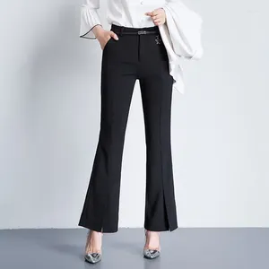 Pantaloni da donna 2024 Autunno Inverno Donna Flare Donna di alta qualità Nero Bianco